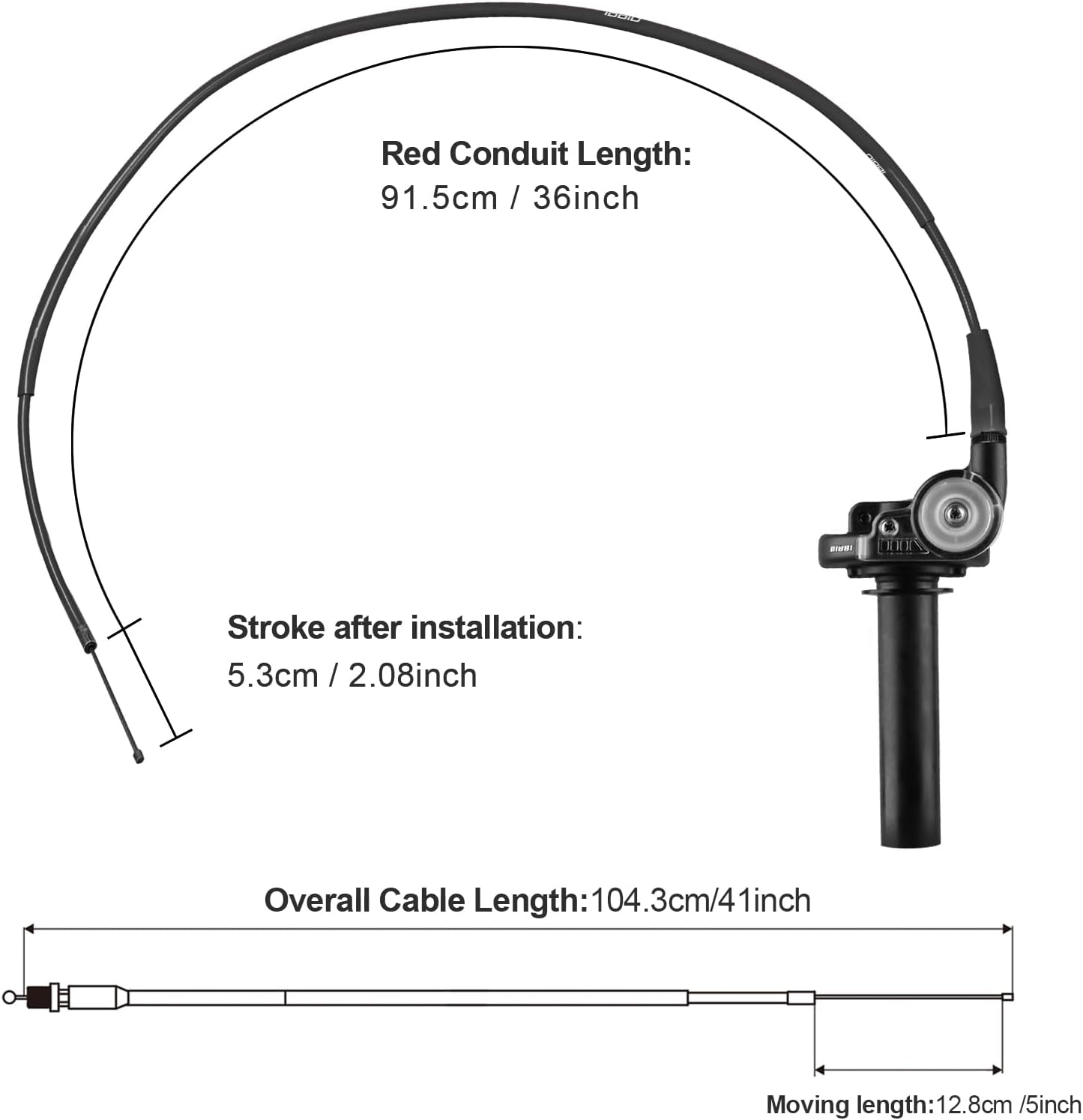 NIBBI Twists Throttle Grip,Dirt Bike Grips with Throttle Cable and Handlebar Grip for SSR125 Pit Bike, 22mm Motorcycle Throttle Assembly
