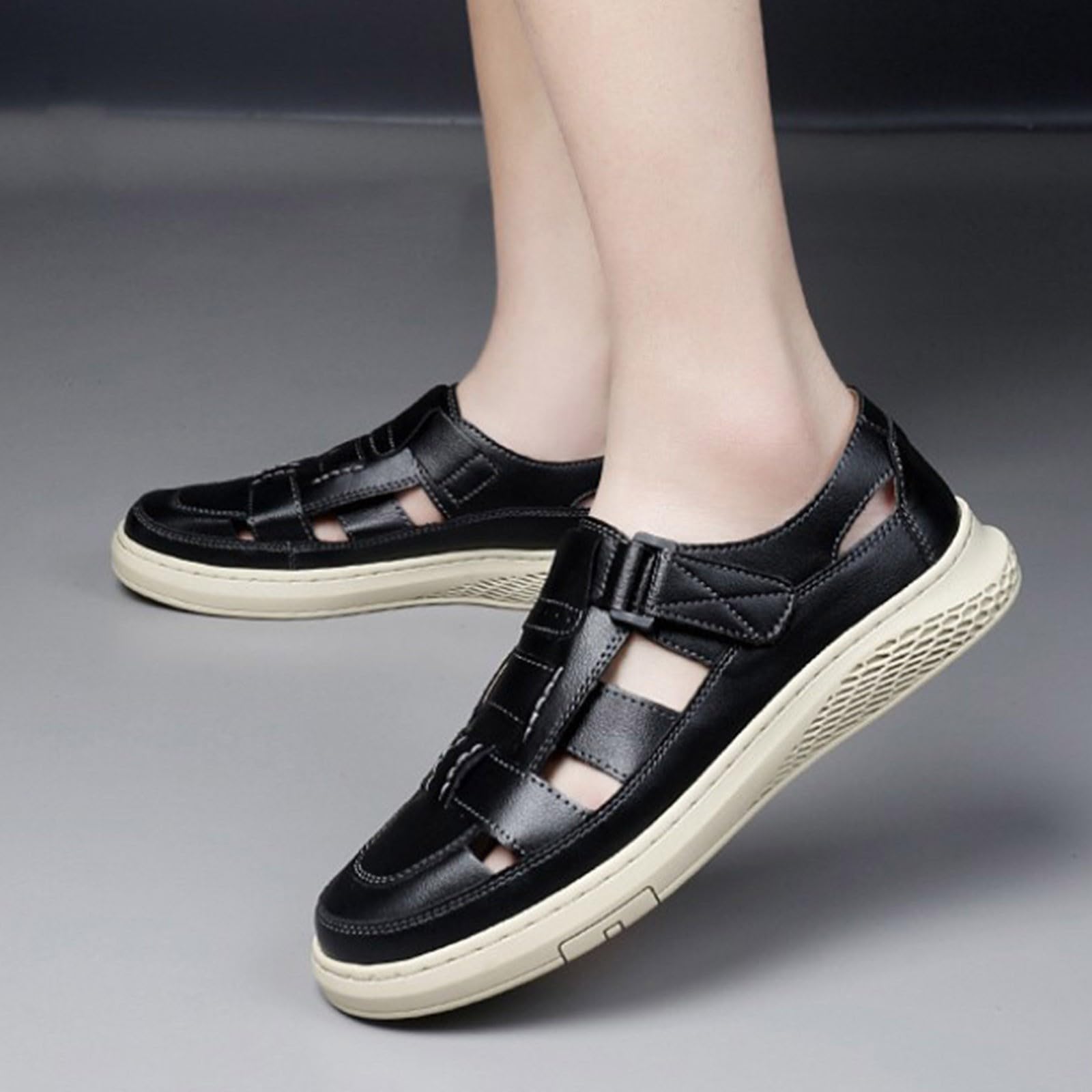 Scarpe basse ortopediche da uomo, casual, con plateau, scarpe estive, traspiranti, per il tempo libero, comode e leggere, sandali da trekking, per vacanze, spiaggia, scarpe estive
