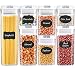 Air-Tight Food Storage Container Set - MCIRCO 7 Pieces Set Food Container with Bonus 20pcs Chalkboard Labels - Durable Plastic BPA Free - Easy Lock Lids to Keep Food Fresh