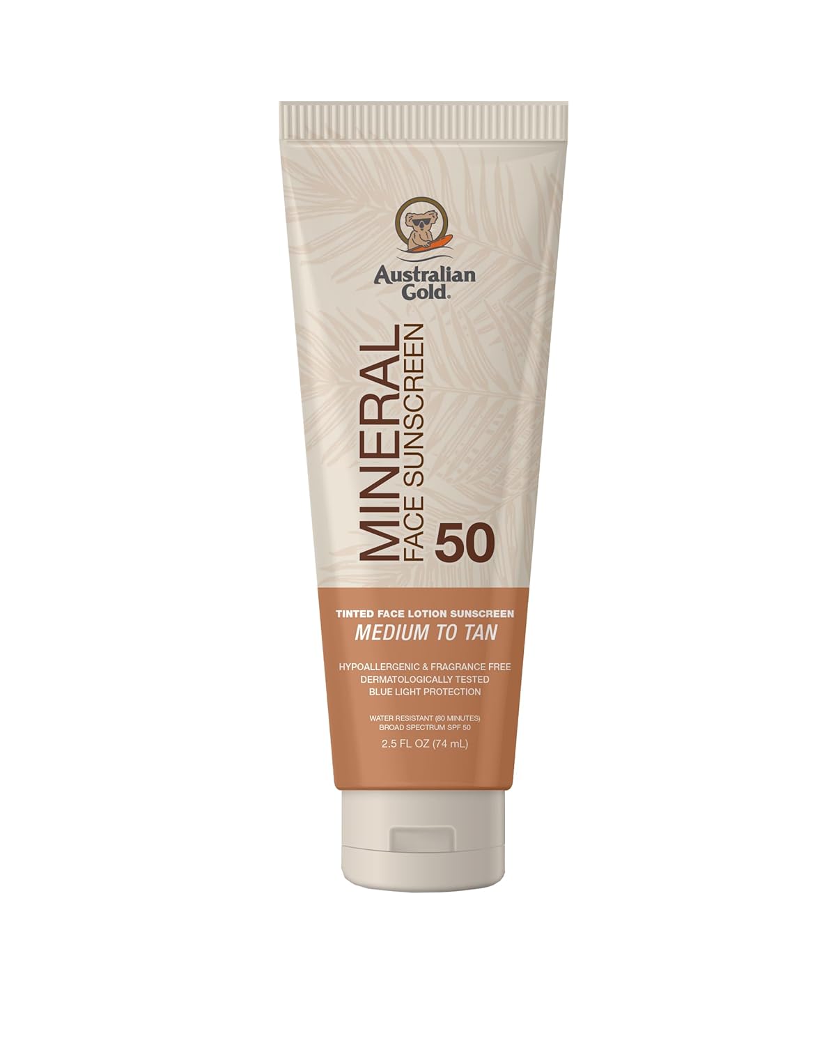 Australian Gold SPF 50 Tinted Mineral Face Sunscreen, Medium...