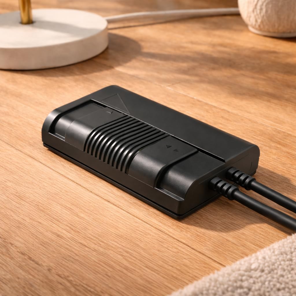 Dimmer für Stehlampe 12V mit Trafo 35–105W Schnurzwischendimmer schwarz Elektronischer Trafodimmer 31082