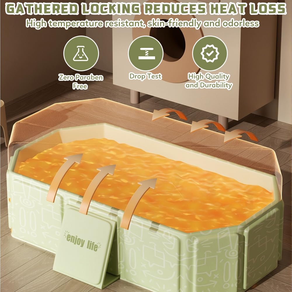 NAVESO Baignoire Pliable Bébé 75x45x25 cm Portable 0-5 Ans XXL avec Bouchon Vidange