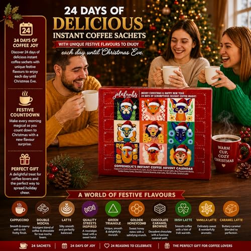 2026 Instant Coffee Advent Calendar for Adults – 24 Days of Flavoured Countdown Gift Set – Perfect for Secret Santa and Stocking Fillers - Image 8