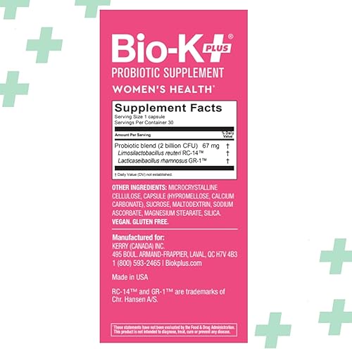 Miniatura 6 de Bio K+ Women's Health - Suplemento probiótico para mujeres apoya la salud del tracto vaginal y urinario con 2 mil millones de UFC 2 cepas,