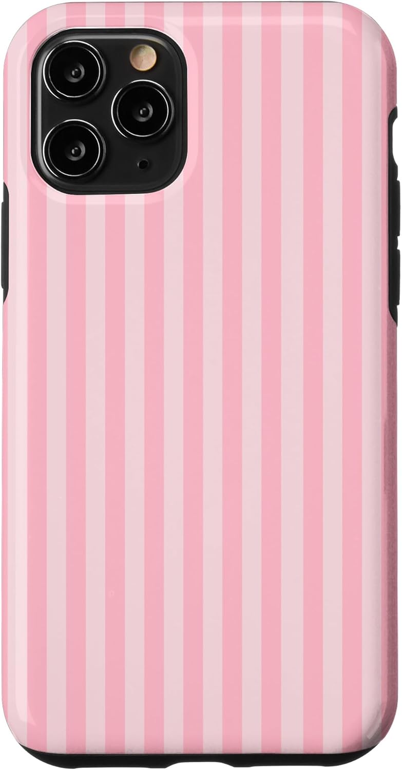 Pastel Pink Stripes Geometric Vertical Lines Trendy Pattern Case for iPhone 11 Pro