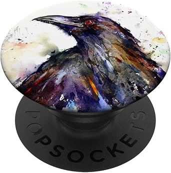 Watercolor Colorful Crow Bird Raven Print Pop Mount Socket PopSockets Adhesive PopGrip