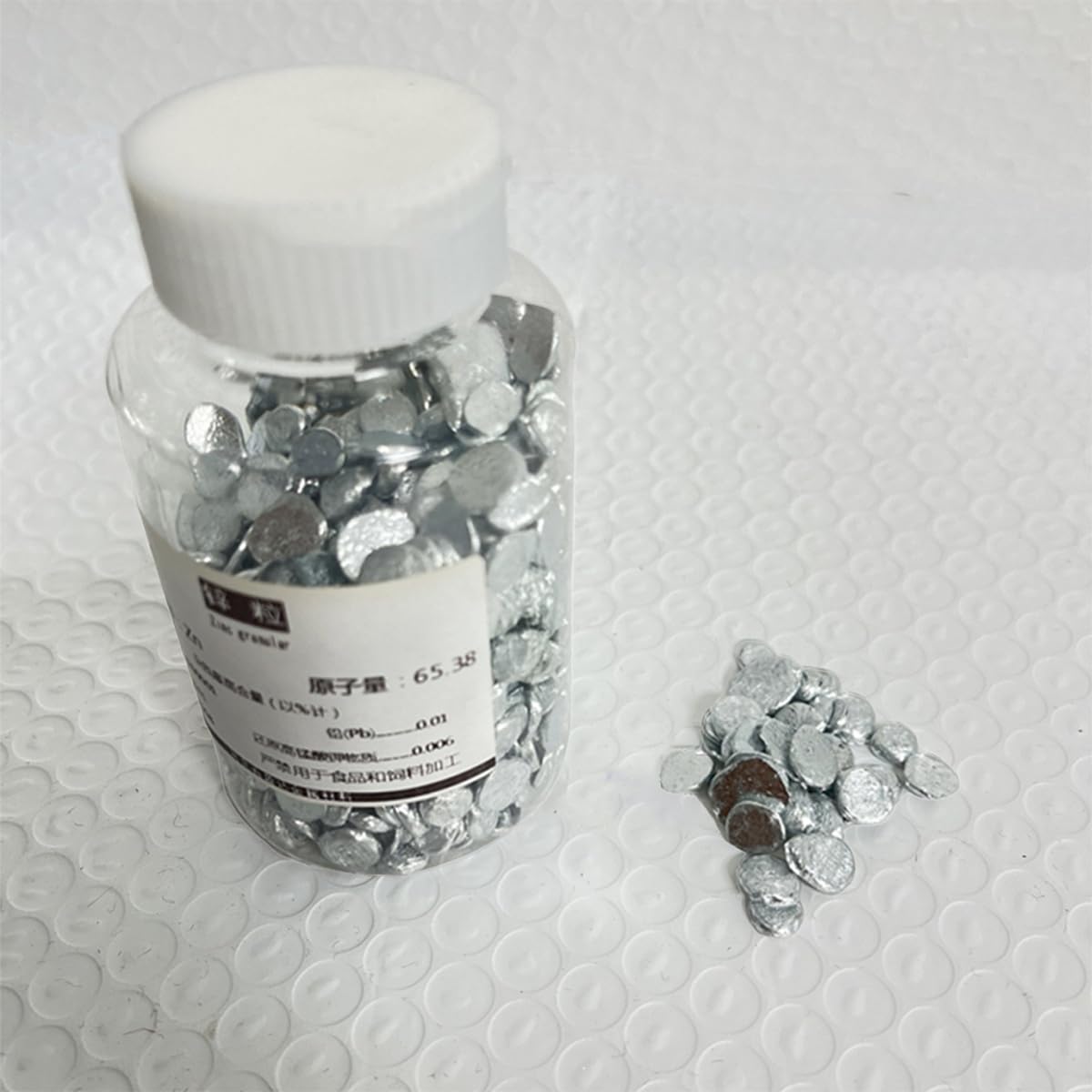 OEVXZDCIR 99.99% High Purity Zinc Metal Pellets Small Zinc Flakes Particle Metal Blocks Balls for Electroplating Lab Experiments Scientific Research(500g)