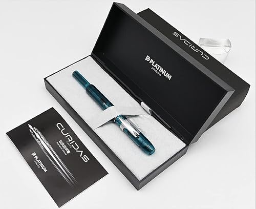 Miniatura 6 de Platinum Fountain Pen Curidas - Pluma estilográfica retráctil, prisma de cristal, punta extrafina, tipo golpe, PKN-7000#6-EF con adhesivo Kanji LOVE