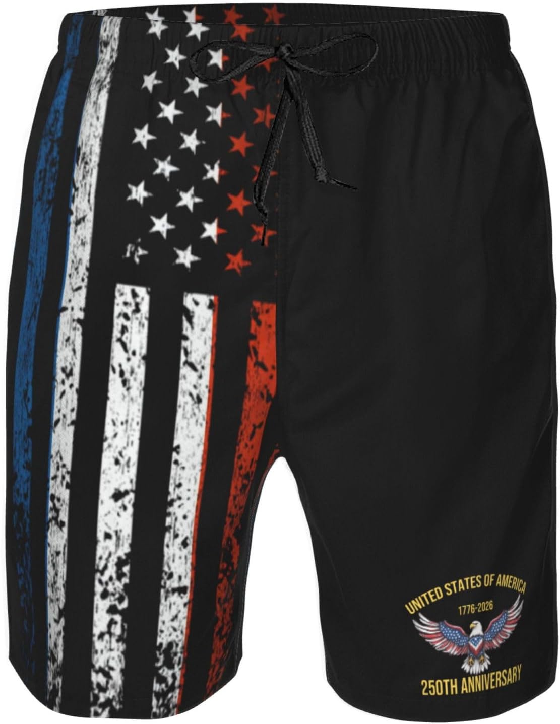 USA Anniversary 250 Years of Blessings Men's Swim Trunks Quick Dry Beach Shorts Lightweight Summer Bathing Suits