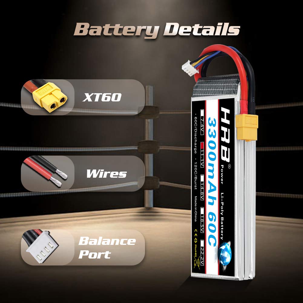 HRB 3S bateria LiPo 3300 mAh 11,1 V A+klasa RC Lipo 60C XT60 wtyczka do samochodów zdalnie sterowanych ciężarówek Truggy samolot UAV Drone FPV Glider Quadcopter modele wyścigowe