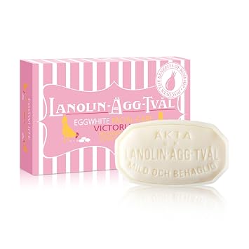 VICTORIA Swedish Egg White Facial Soap, 3-in-1 Gentle Daily Cleanser, Enriched with Rosehip & Rose Water, for Dry & Sensitive Skin, 50g