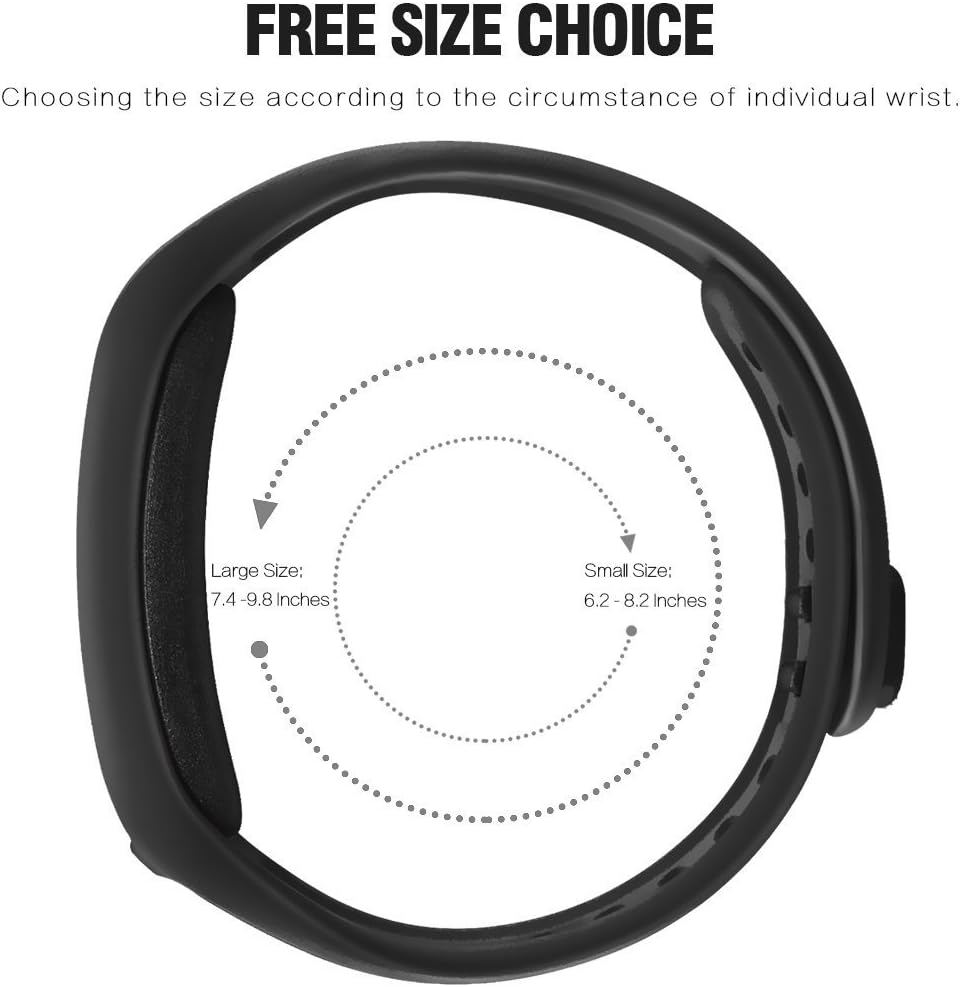 SKYLET Compatible with Garmin Vivofit 2 Bands, Soft Silicone Replacement Bands for Vivofit 2 Wristband Bracelet with Buckle Small Large Kids Men Women Black (No Tracker)