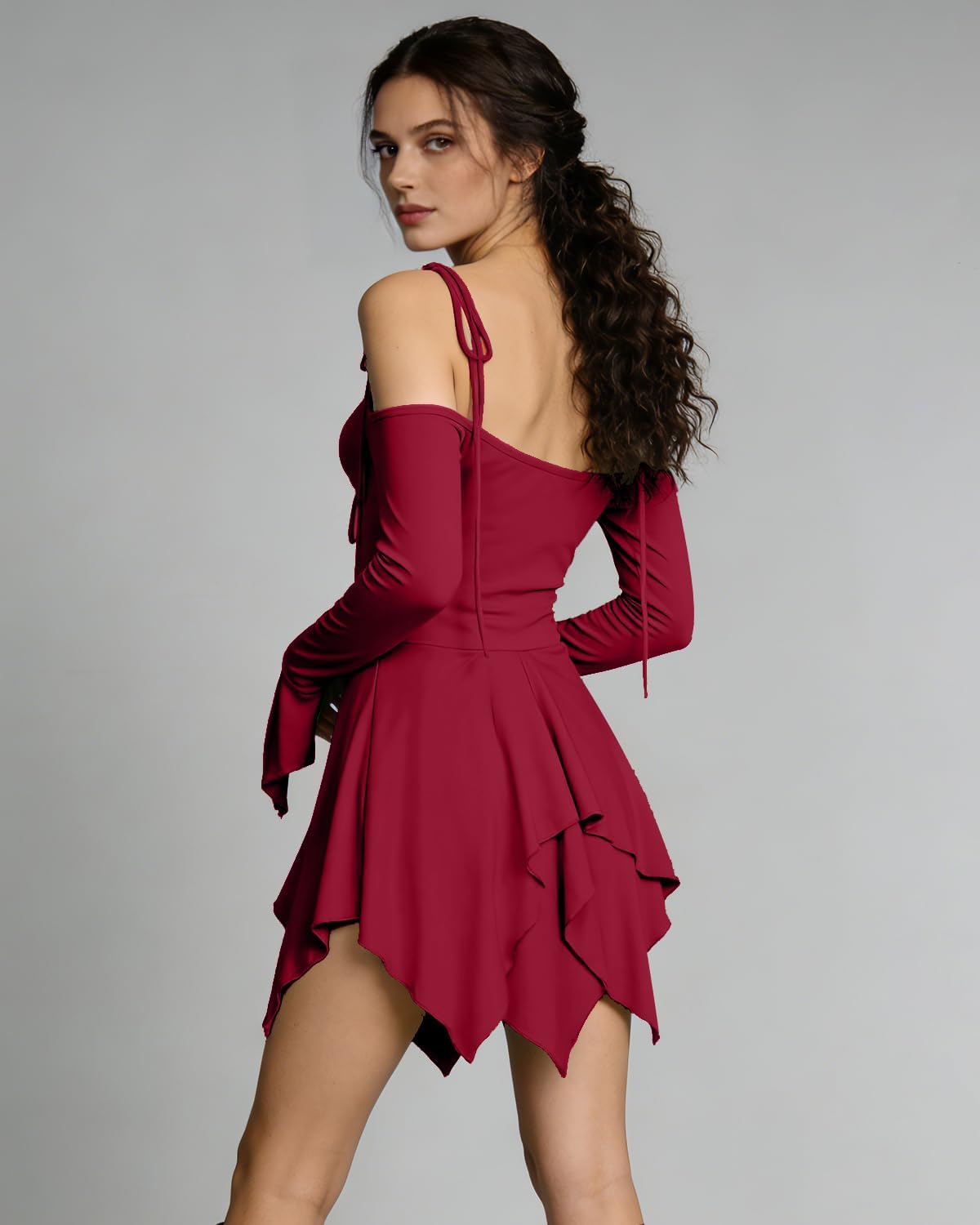 L'VOW Fairycore Handkerchief Mini Dress - Women's Gothic Y2K Dress for Renaissance Medieval