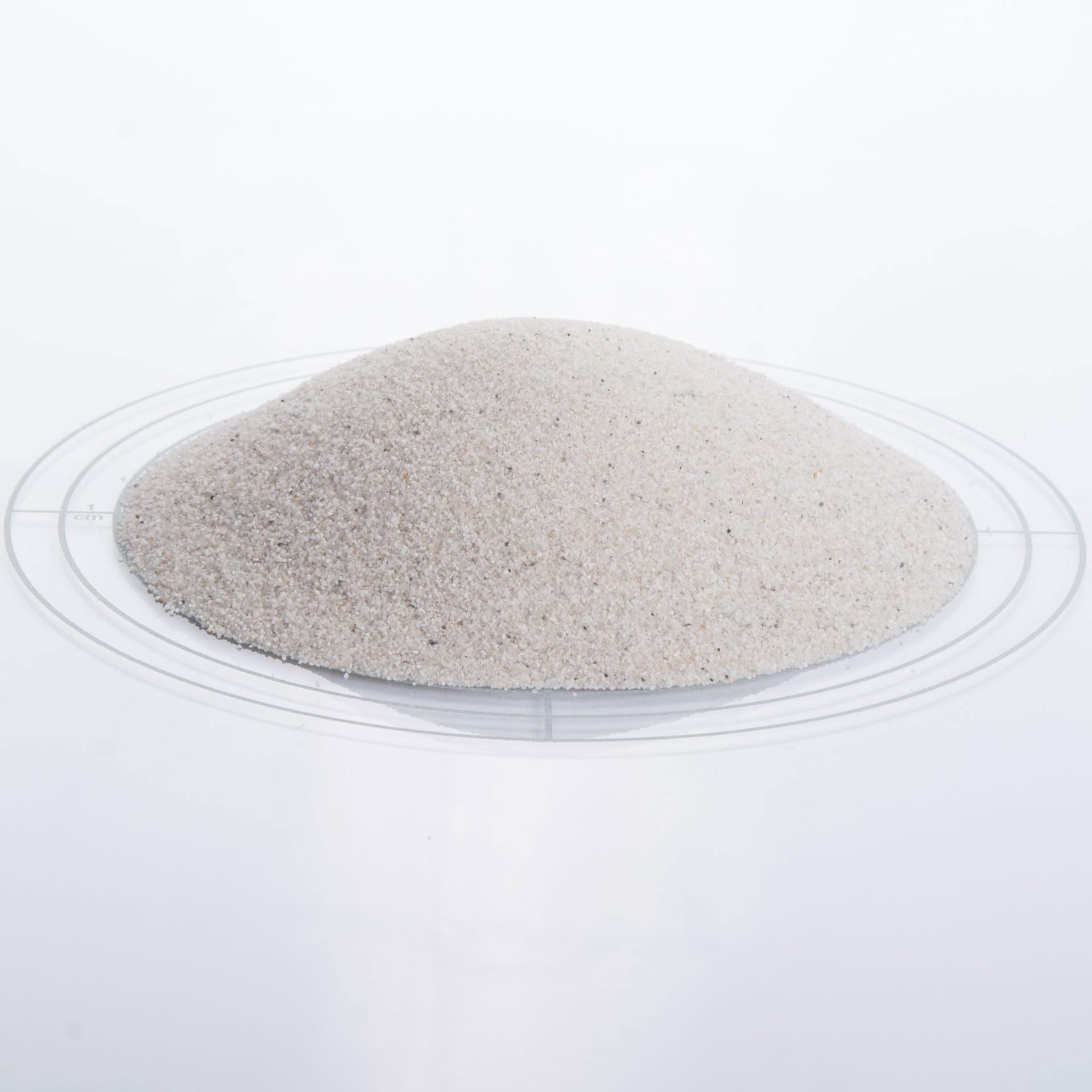 Schicker Mineral arena blanca para acuario 25kg, granulometría 0,4–0,8mm, pH neutro y sin colorantes, bordes redondeados, lavada y tratada a alta temperatura, apta agua dulce y salada, origen Alemania