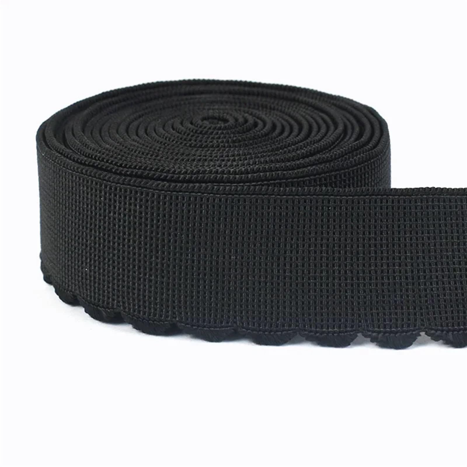 Elastic For Sewing 5/10/20M 10-50mm Black White Nylon Elastic Bands Underwear Bra Rubber Band Spring Webbing Lace Pants Belt Garment Sew Accessory(EB218-Black,10METERS_30MM)