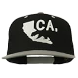 e4Hats.com 3D California Map Bear Embroidered Two Tone Snapback Cap