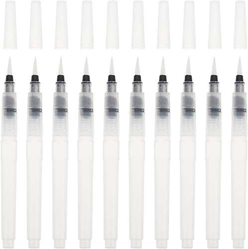 Miniatura 9 de TEHAUX Juego de 10 pinceles de acuarela, pinceles de pintura, bolígrafos de tinta a granel, juego de viaje, pluma estilográfica, pincel de