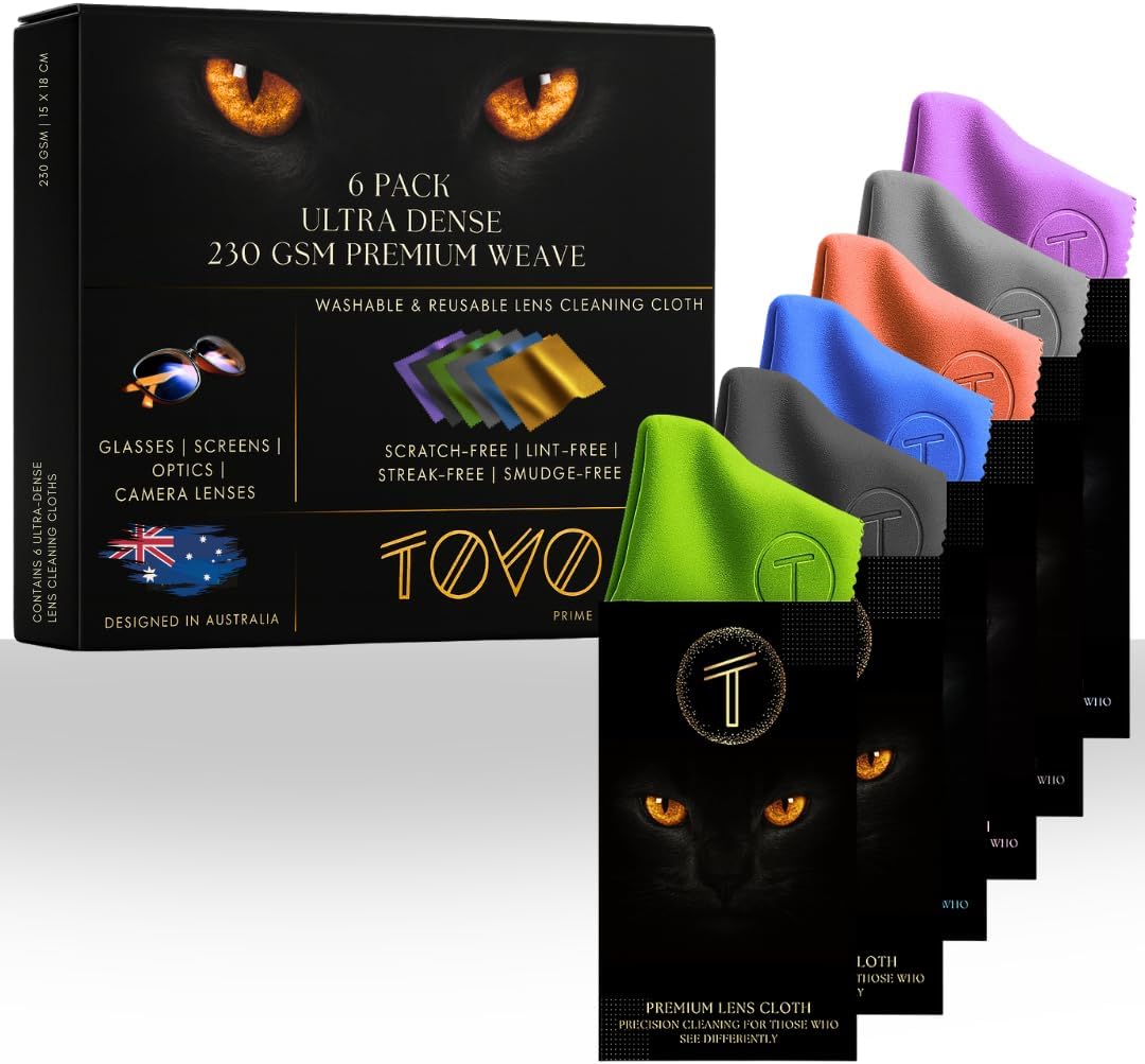 Microfiber Lens Cleaning Cloths | Glasses, Eyeglass & Camera Lens Cleaner | Screen Cleaning Cloth for Smartphones, Tablets, Laptops, LCD TVs & VR/AR Headsets | 6″x7″, 230 GSM | Pack of 6 Microfiber Lens Cleaning Cloths | Glasses, Eyeglass & Camera Lens Cleaner | Screen Cleaning Cloth for Smartphones, Tablets, Laptops, LCD TVs & VR/AR Headsets | 6″x7″, 230 GSM | Pack of 6