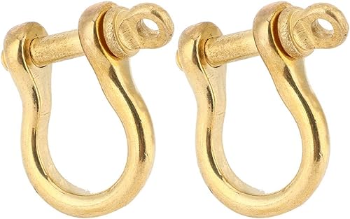Miniatura 9 de 2 grilletes de latón, grillete de anclaje de 0.39 pulgadas, pequeño grillete sólido en U tipo D, conexión para llavero, llavero, pulsera, accesorios