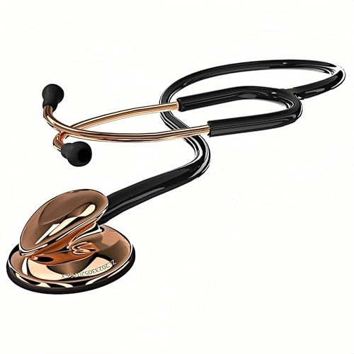 MaiWieel-Classic Stethoscopes Single Head Rose Gold Stethoscope for Nurses | Estetoscopio for Doctor,EMT,Home Health Use,Nursing School Student,Alloy Chestpiece.PVC Tubing,Soft Silicone Eartips