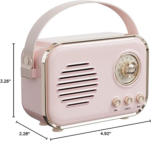 Miniatura 8 de Altavoz Bluetooth retro, altavoz Bluetooth inalámbrico portátil vintage de 5 W con volumen fuerte, radio FM, compatible con tarjeta TF AUX estilo