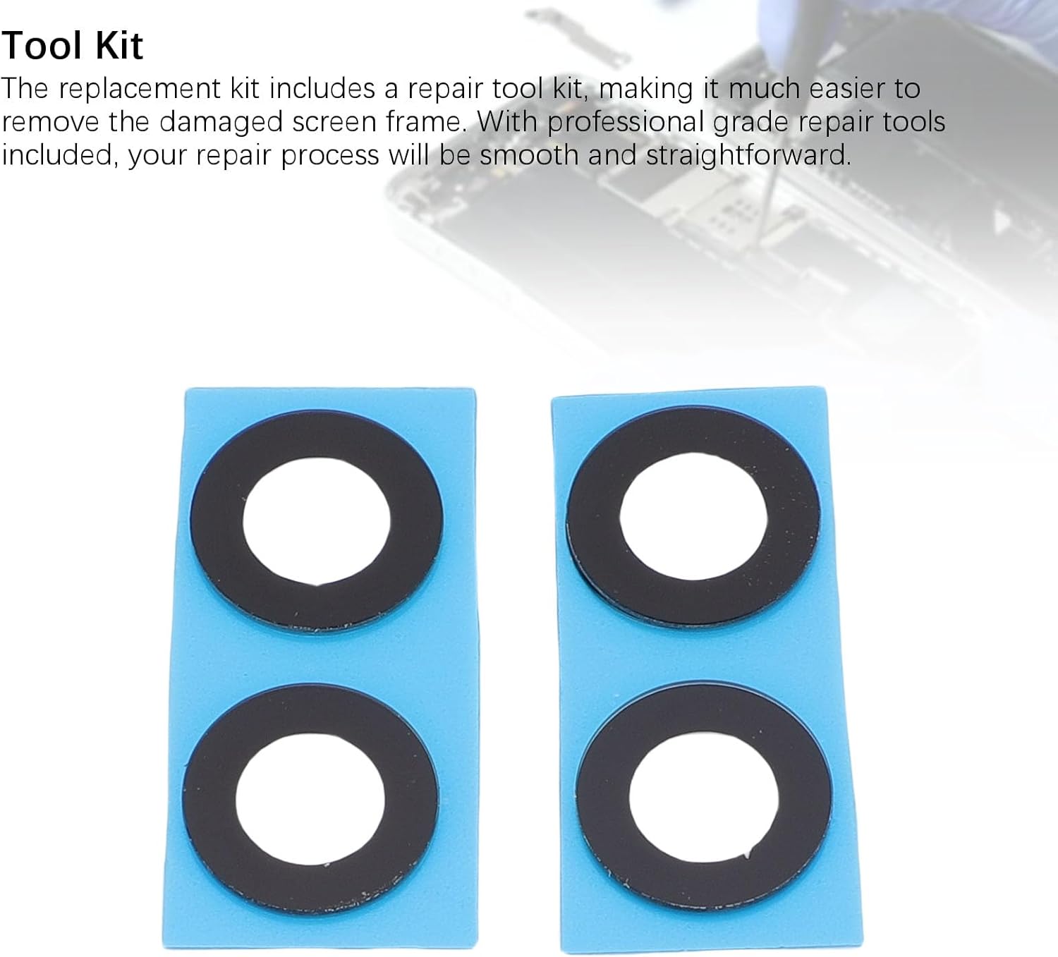 LICAEVEY 2 Sets Rear Back Camera Lens Glass Replacement for Galaxy Z Flip 5 5G F731 Phone with Pre Installed Adhesive and Repair Tools