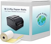 Vista 9 de 1-Ply White Bond Paper para impresora de cocina Toast de Paper Planet 20 rollos Compatible con TKP300 SNBC BTP-M300