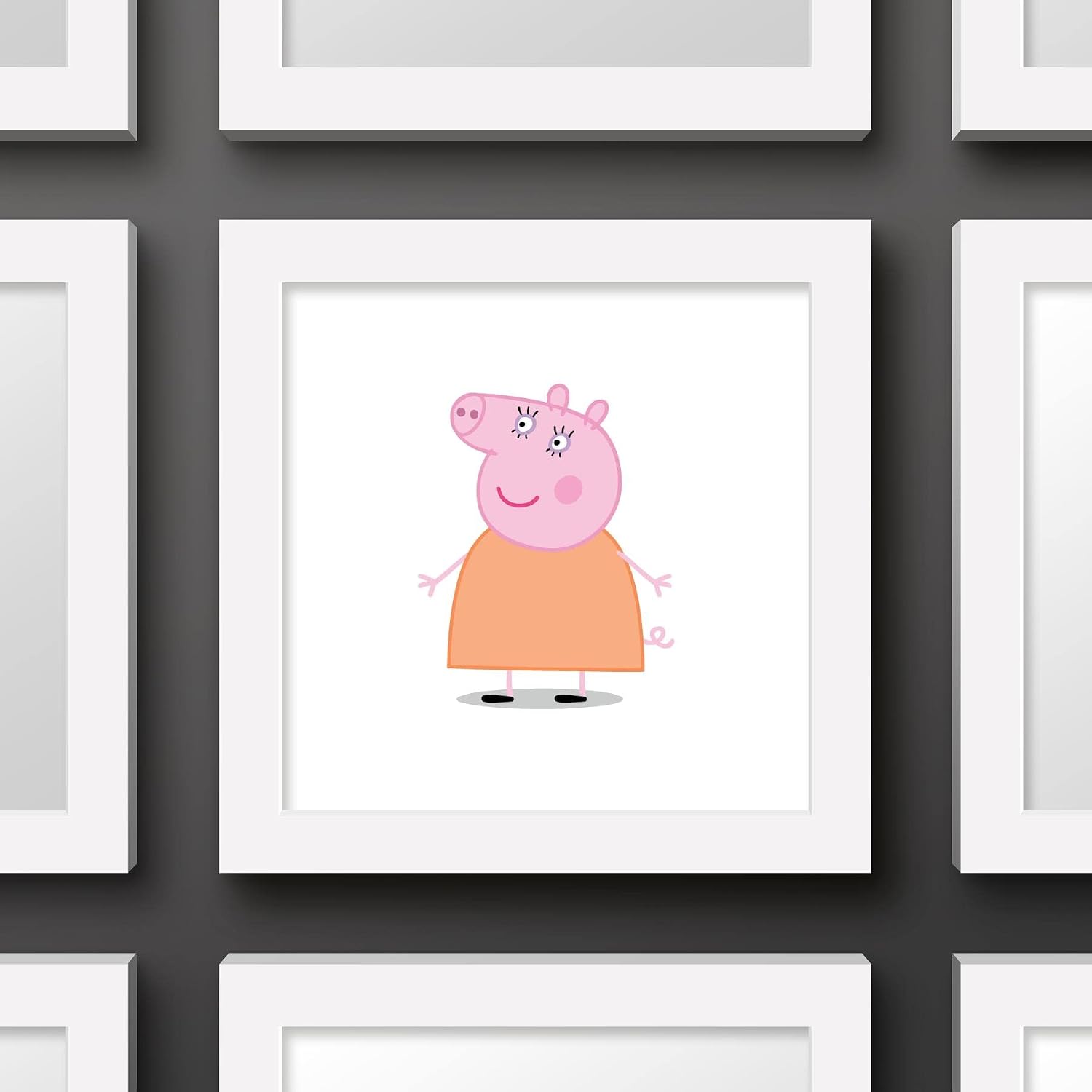 Trends International Gallery Pops Peppa Pig - Mummy Pig Wall Art Wall Poster, 12" x 12", White Framed Version