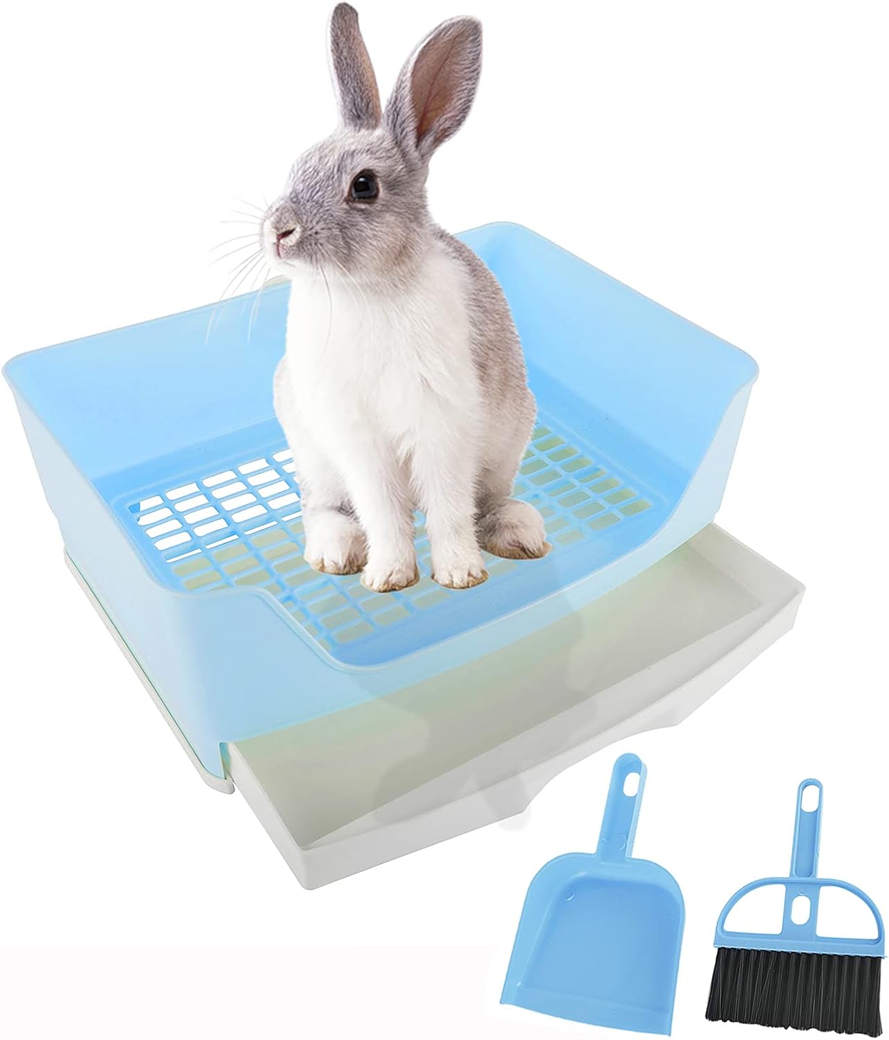 Sparkfire Large Rabbit Litter Box Trainer 16" × 11.8", Potty Corner Toilet with Drawer Bigger Pet Pan for Adult Hamster, Guinea Pig,…