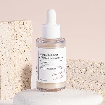 RAVIEL Acerola Dark Spot & Blemish Care Ampoule Vitamin C Serum for Dark Spots, Uneven Tone, Dull Skin & Skin Clarity, Korean Skincare, 30ml 1.01 fl oz