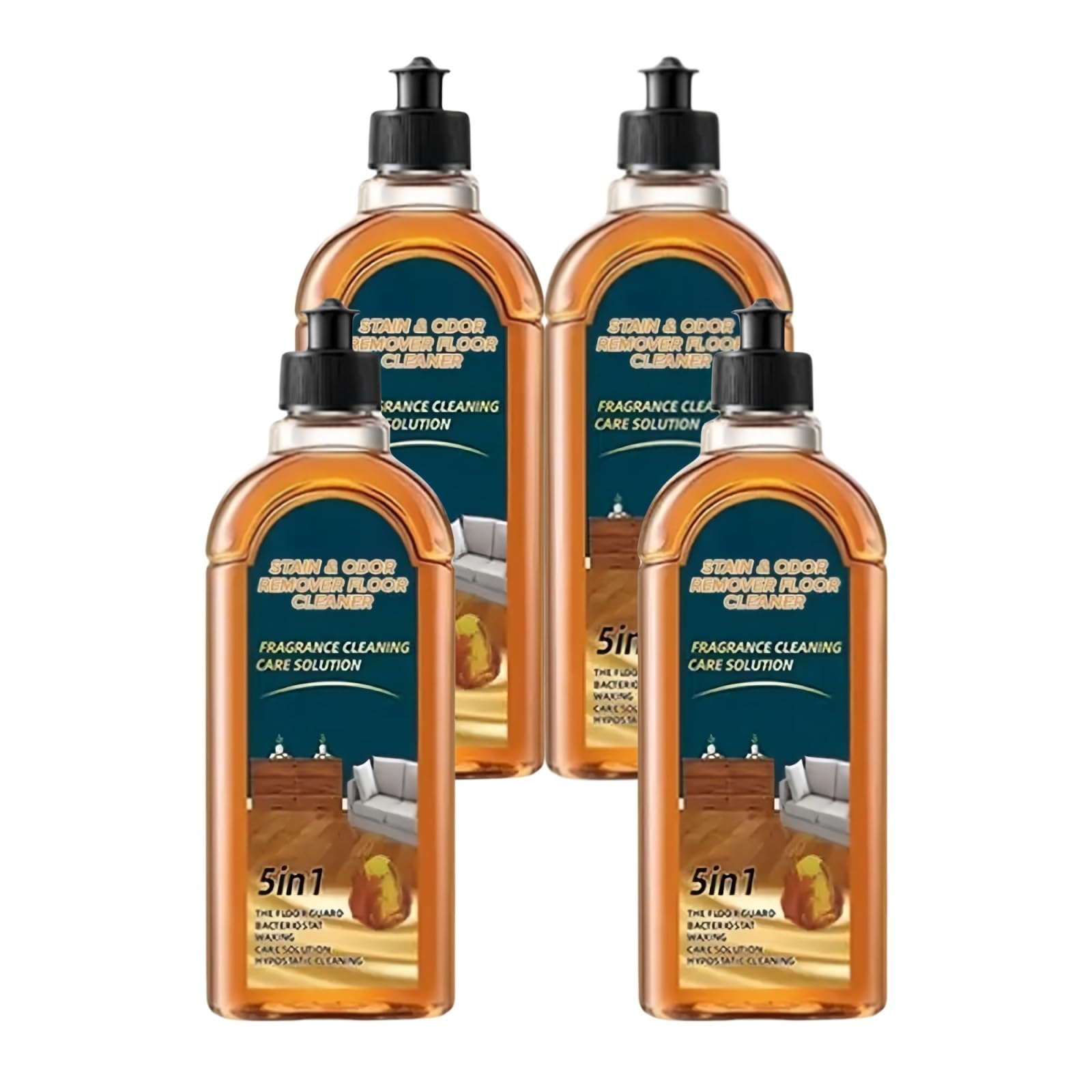 Quitamanchas y olores de 500 ml. Limpiador de Pisos. Fragancia Duradera. Potente quitamanchas. Solución de Limpieza 5 en 1 for Pisos. Brillo Natural. Eliminador de rayones.