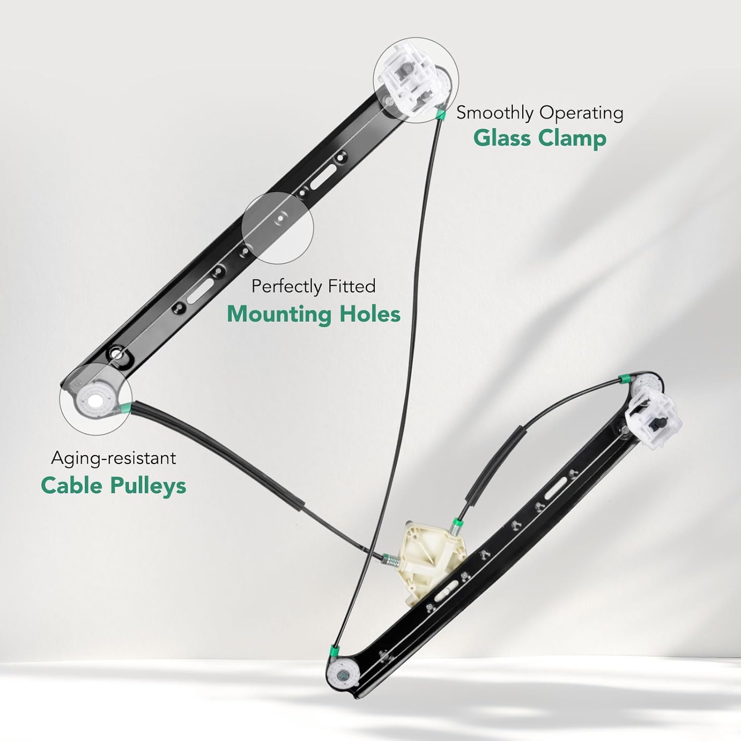 YHTAUTO Front Driver Side Power Window Regulator Without Motor for BMW X3 E83 2004-2010, Sport Utility