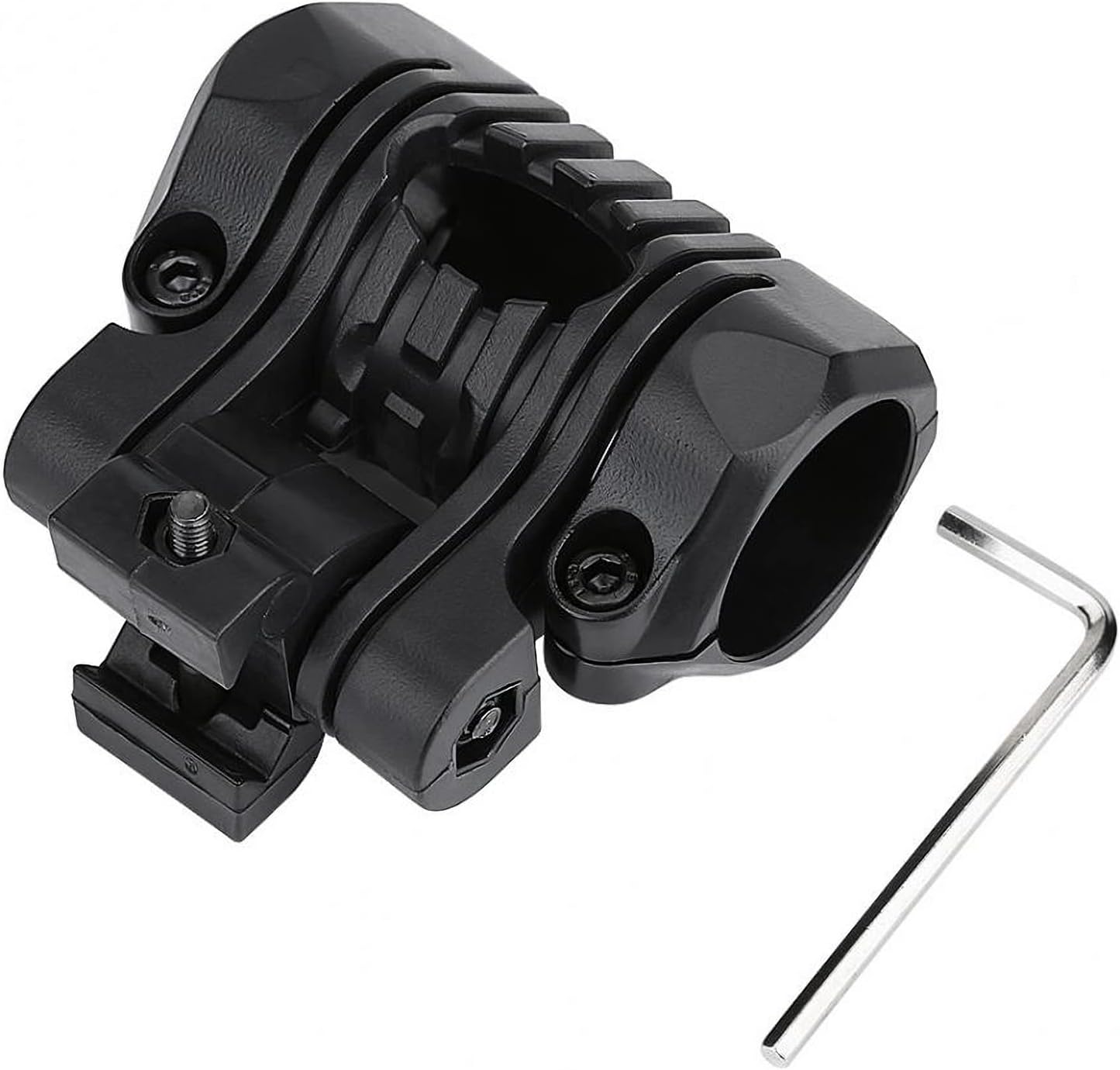 Tactical High Profile Helmet Flashlight with 20mm Picatinny Rail Mount, Mini LED Light with Ring Mount Holder Compatible with Fast IBH MICH2000