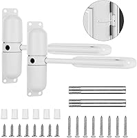 Oungy 2-Pack 4.5" Automatic Door Closers, Adjustable Spring Hinges for Self-Closing Doors up to 150 lbs - Easy Install, White