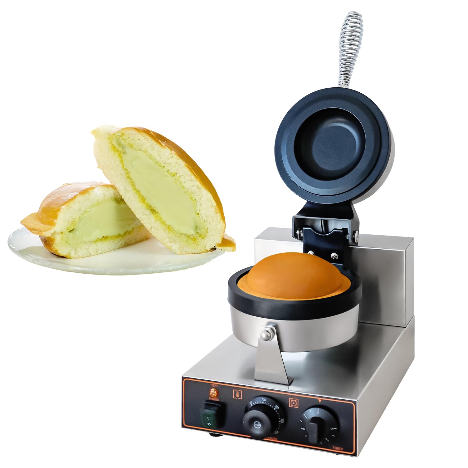 Elektrische UFO-Burger-Presse, kommerzielle Eisburger-Maschine für den Haushalt, 50-300 ℃ Antihaft-Pfanne, beidseitige Heizung