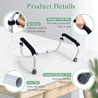 Stand Assist Mobility & Daily Living Aids Bed Rail Cane Chair Assist for Elderly Lift Assist Devices for Seniors, Handicap Grab Bar for Disabled Couch Safety Handle(Width Adjustable)