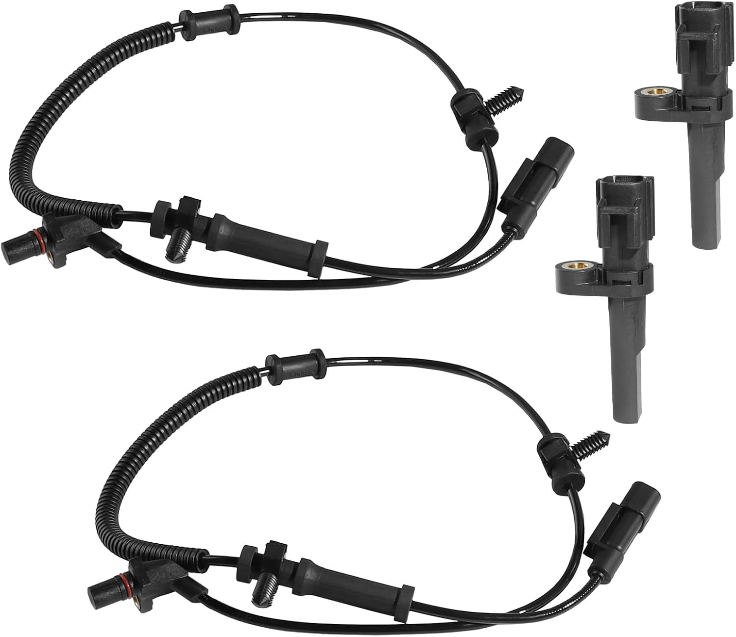4PCS Front & Rear Left & Right ABS Wheel Speed Sensor Compatible with Dodge Ram 1500 Pickup 2009-2010, Fit for Ram 1500 2011-2012, Replace# ALS2246, 5S13330, 68060333AA, 68060333AB