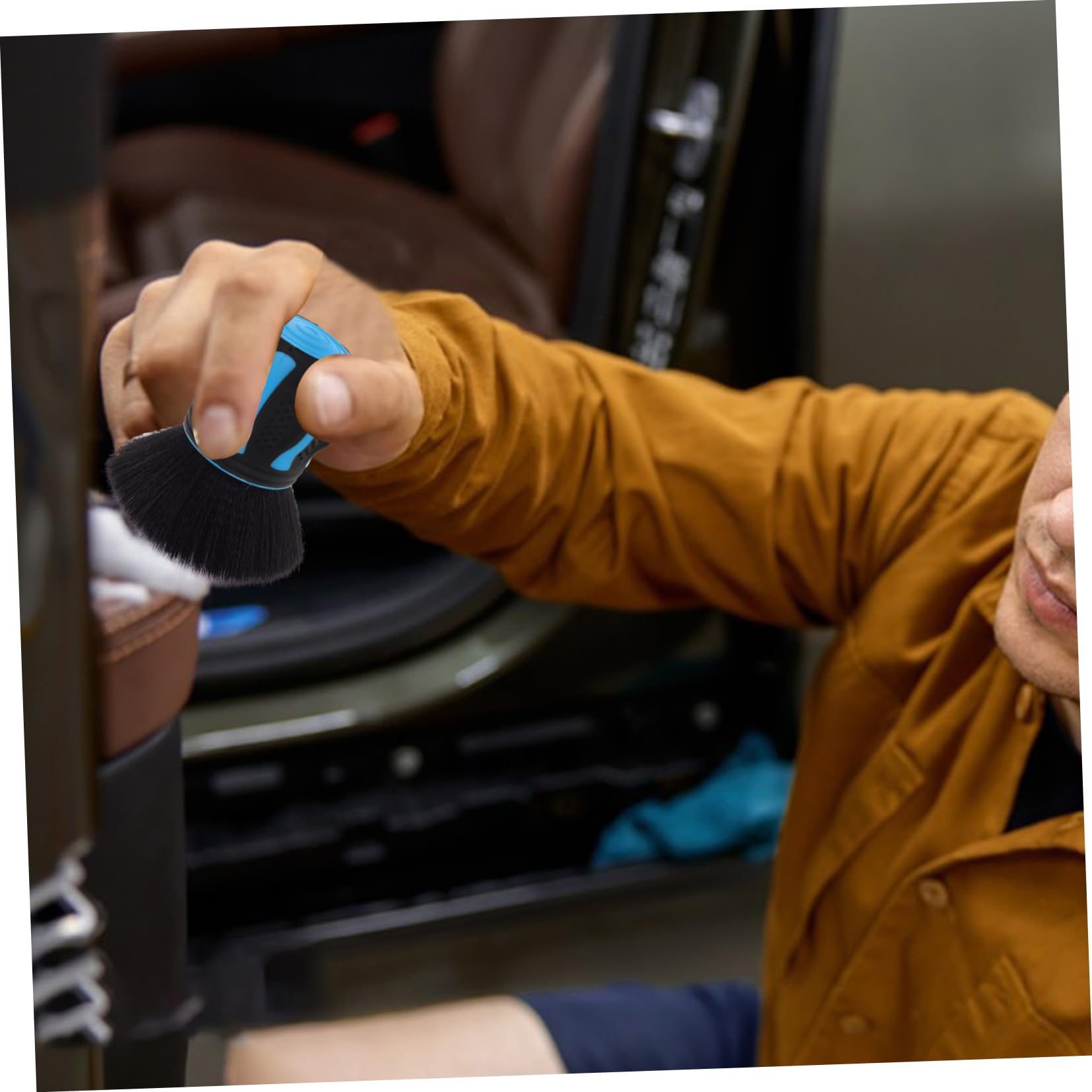 Happyyami Multifunktionale Auto Innenraum Bürste mit Weichen Borsten zur von Lüftungsschlitzen und Autoinnenräumen Große Bürstenkopf für Zeitsparendes Putzen Sanfte und Effektive ohne