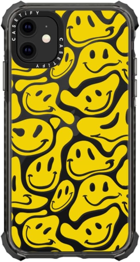 CASETiFYUltra Impact Case for iPhone 11 - Acid Smiles Marigold - Clear Black
