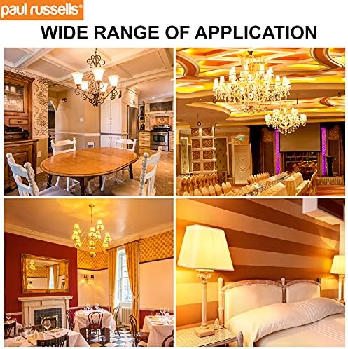 paul russells LED Filament G80 Light Bayonet Cap B22D, 35w Equivalent Replacement Antique Bulb, BC 4W 380LM LED 2200K Amber Bulbs, Decorative Ceiling Fittings Energy Saving Lightbulbs, Pack of 6