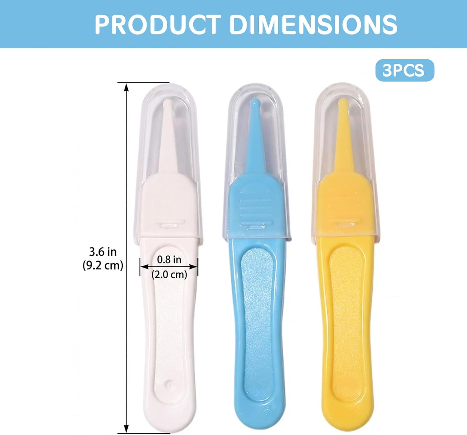 3PCS Baby Booger Picker 3 Colors Nose Picker with Round Head 3.6 inch Plastic Baby Ear Cleaner for Babys Care