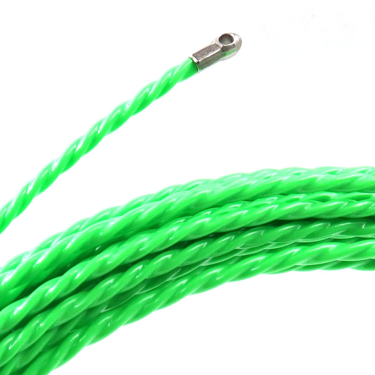 ANCLLO Retractable Cable Pulling Aid 20 m, Spiral Pull Wire with Guide Springs 4.5 mm, Ideal for Cable Laying in Empty Pipes Green - Image 3
