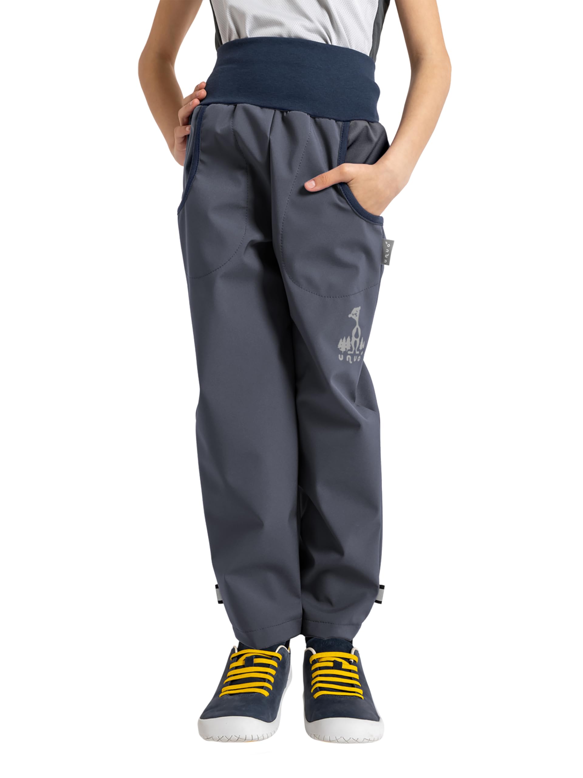 Pantalones de Softshell para niños, Impermeables, Resistentes al Viento, Transpirables, Pantalones de Lluvia sin Capa Aislante Gris 122-128 cm