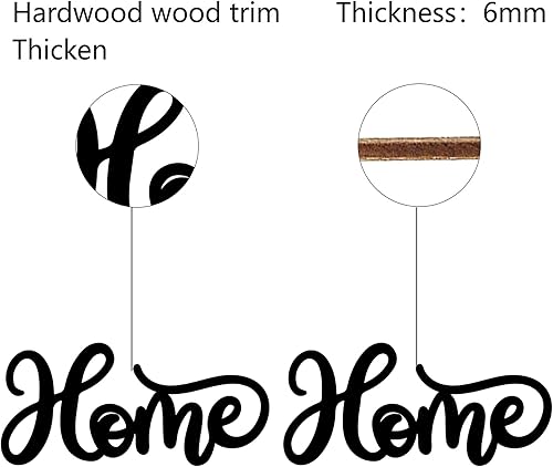 Miniatura 3 de CREATCABIN Letrero de madera con letras recortadas para el hogar, decoración de pared con palabras negras, arte cortado con láser, decoración