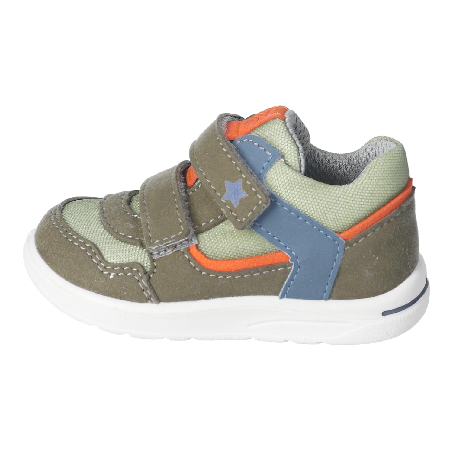 RICOSTA Jungen Low-Top Sneaker ELLI, Kinder Lauflernschuhe, Weite: MITTEL, lose Einlage, waschbar,vegan, Klettstiefel, Oliv/eukalyptus (530), 25 EU