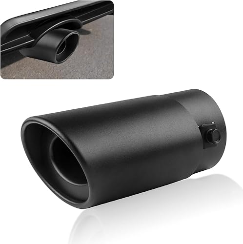 Puntas de escape negras  Puntas de escape de acero inoxidable de alta gama, 2.5 entradas, 3.2 salidas para cubrir el tubo de cola dañado, accesorios