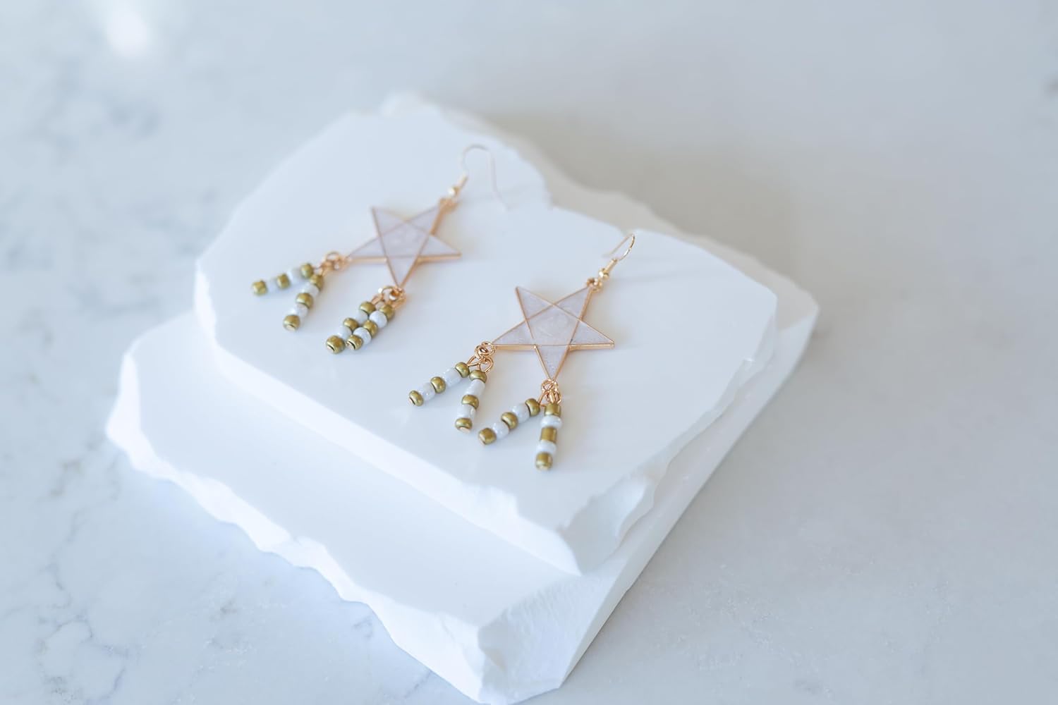 White Pearl Philippine Parol Filipino Chrismtas Lantern Earrings