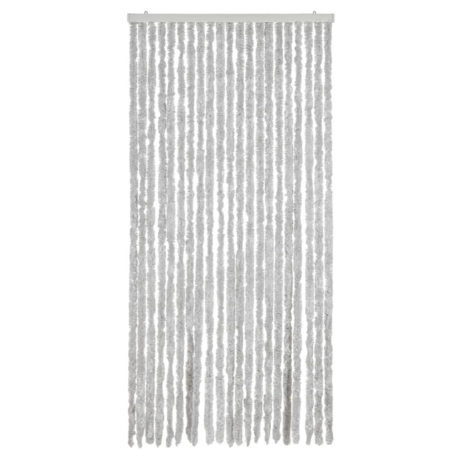 Tenda Antimosche Grigia 90x200 cm in Ciniglia,Tenda Antimosche per Finestre e Porte Leggera Resistente all'Acqua Silenziosa Zanzariera Antiisetti-377348