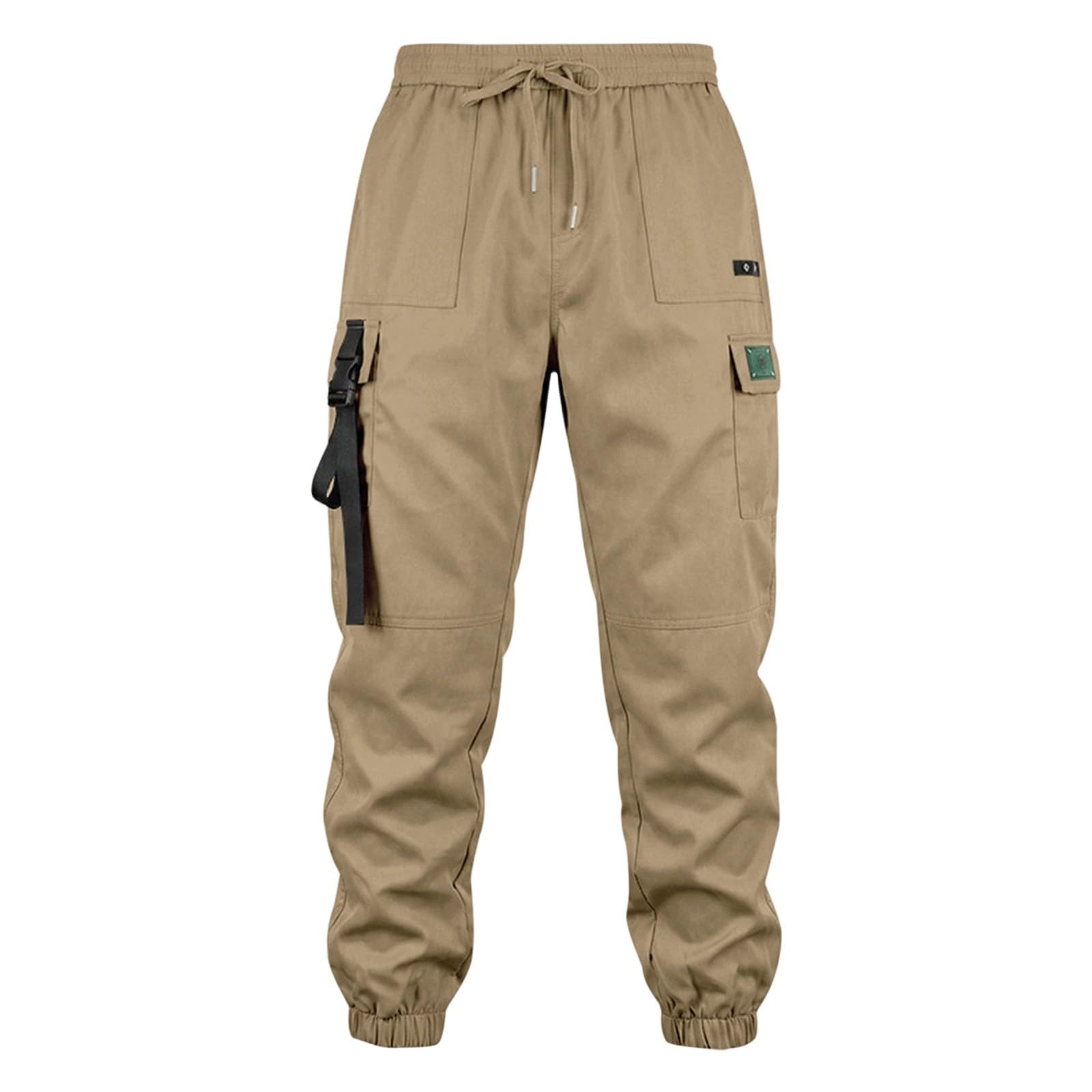 Pantalones cargo de trekking para hombre con perneras, pantalones de exterior, multibolsillos, cintura elástica, tejido de poliéster, transpirable, impermeable, monocolor, deportivo, moderno, informal