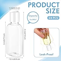 Vista 2 de Domensi 24 recipientes de plástico para botellas con tapa de disco, botellas de viaje, reutilizables, vacíos, para artículos de tocador, botellas